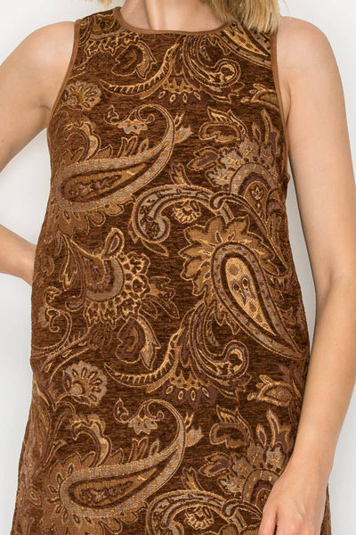 Love Story Brown Paisely Mini Dress