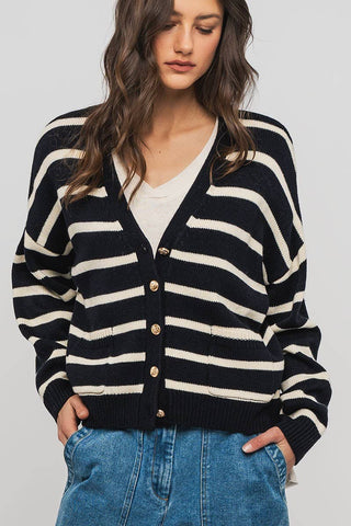 Set sail sweater (navy striped cardigan)