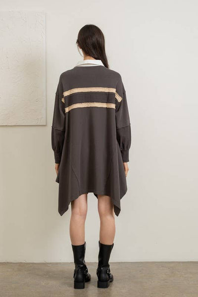 Hem Polo Dress: CHARCOAL