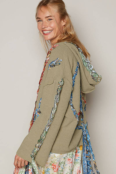 Artistic colored thread peace solid sweater