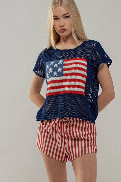 Ready Set Striped Shorts: RED