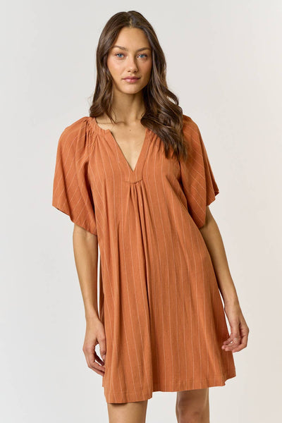 Rust linen dress