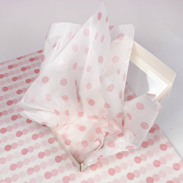 150pc, 28x20" Polka Dots 17g Wrapping Tissue Paper Sheets: Silver / Large Dot