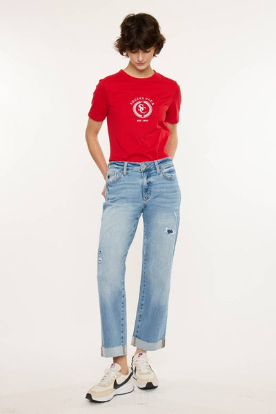 MID RISE CROP TRUE STRAIGHT-KC20125M: MEDIUM / 13/30