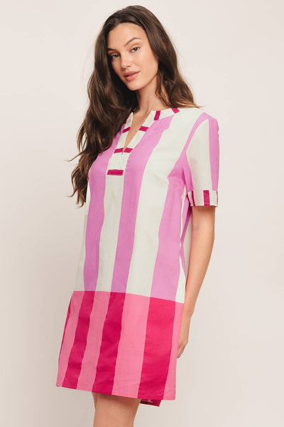 A printed woven mini dress - ID23318: Ivory pink multi / Contemporary / L