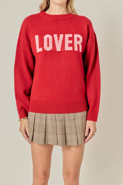 Crewneck Statement Sweater: RED