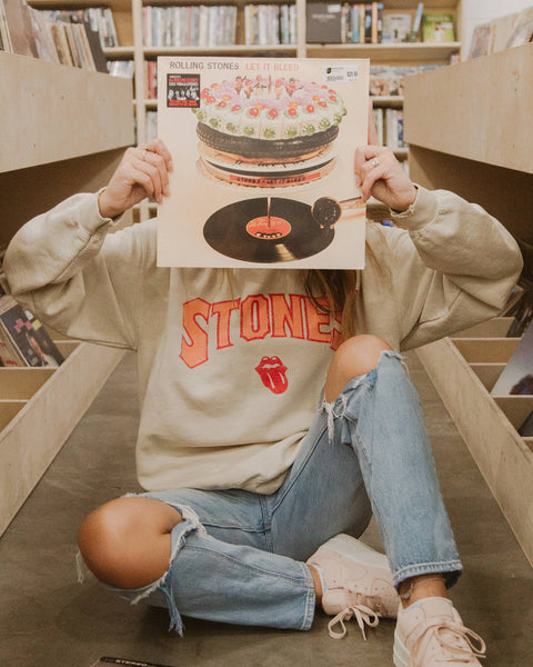 Rolling Stones Arch Sand Thrifted Graphic Sweatshirt