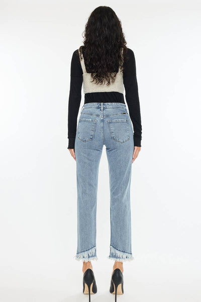 OPEN PACK HIGH RISE STRAIGHT JEANS-KC20017M: MEDIUM / 11/29
