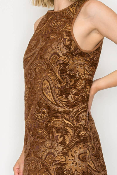 Love Story Brown Paisely Mini Dress