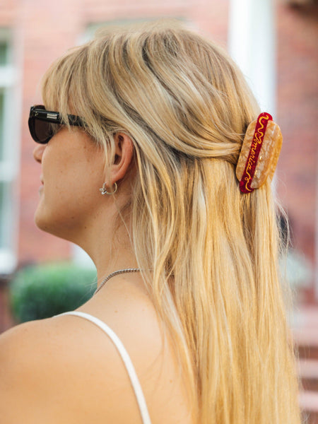 Hand-Painted America Hotdog Claw Clip | Eco-Friendly