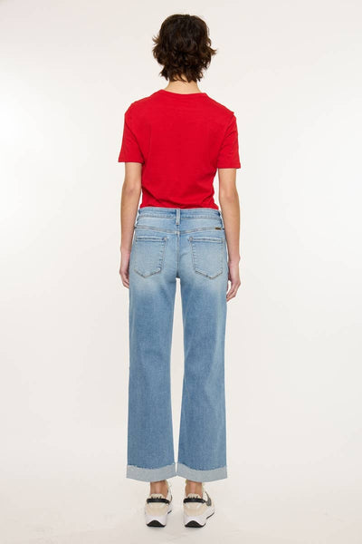 MID RISE CROP TRUE STRAIGHT-KC20125M: MEDIUM / 9/28