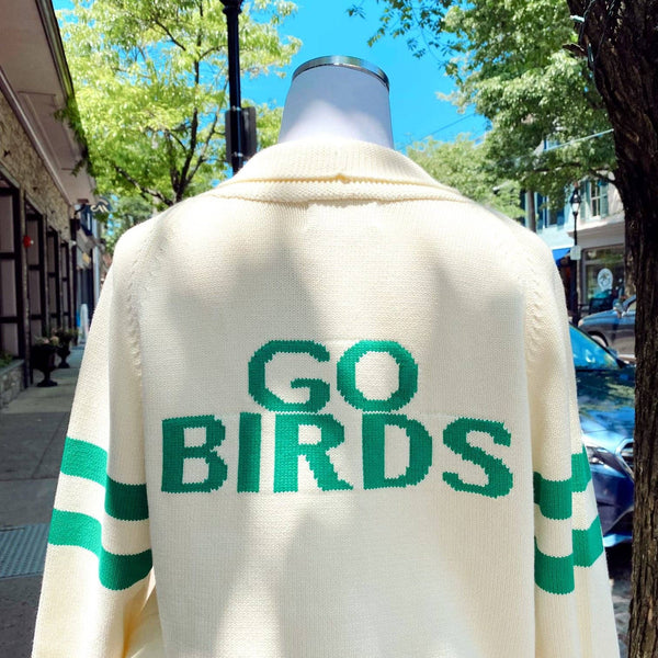 Philadelphia Eagles Knit Cardigan: Ivory White