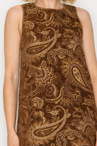 Love Story Brown Paisely Mini Dress