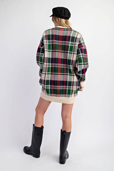 Checked Tunic Knit Fall Dress