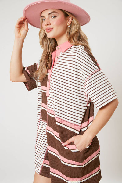 Mixed Stripes T-Shirt Dress