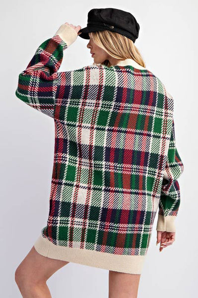 Checked Tunic Knit Fall Dress