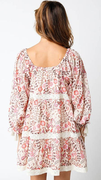 Jasmine Dress: Cream Pink