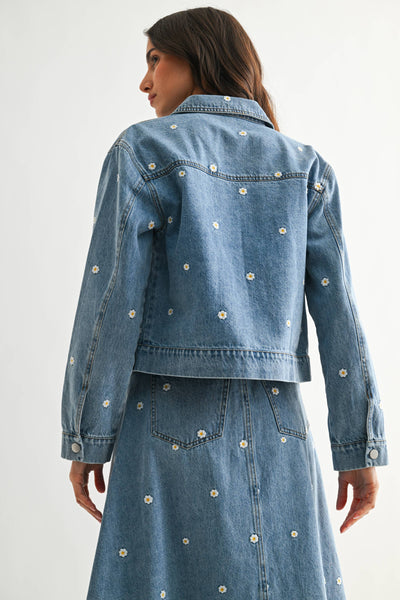 Embroidered Denim Set - JACKET ONLY : LIGHT DENIM