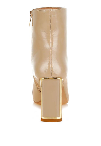 Pollux Metallic Chain Detail Boots: Beige