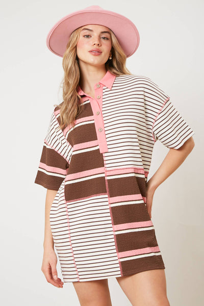 Mixed Stripes T-Shirt Dress