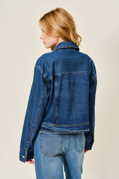 AJJ5850 CAPE DENIM JACKET: DENIM / L