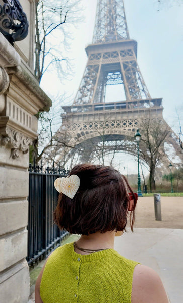 Hand-Painted Celestial Heart Claw Hair Clip | Eco-Friendly