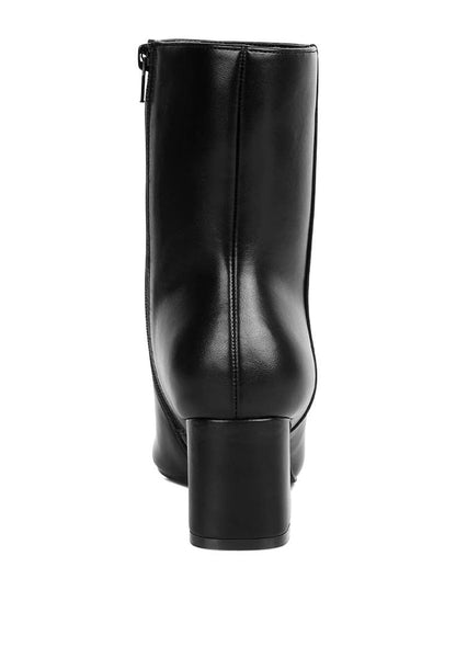 Kaira Metallic Accent Heel High Ankle Boots: Brown