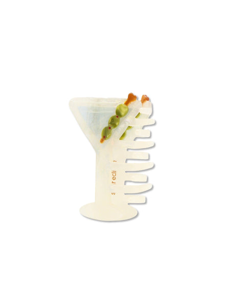 Hand-painted Martini Claw Hair Clip | Eco-Friendly