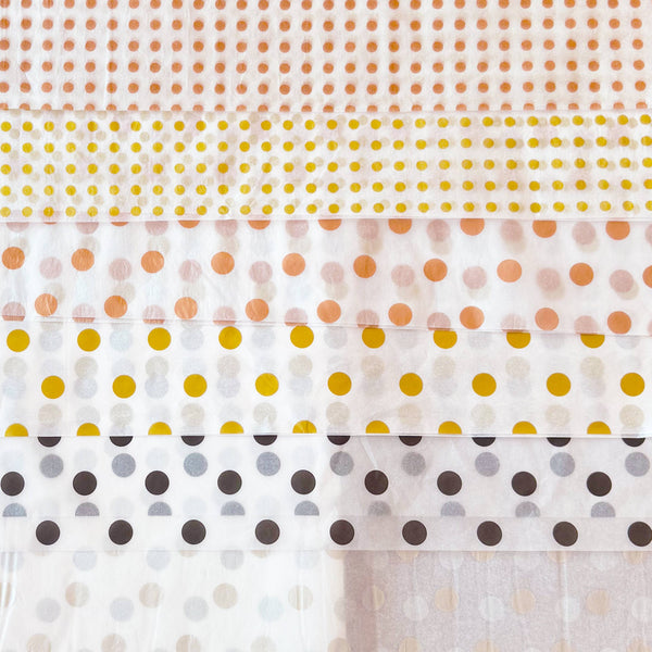 150pc, 28x20" Polka Dots 17g Wrapping Tissue Paper Sheets: Silver / Large Dot