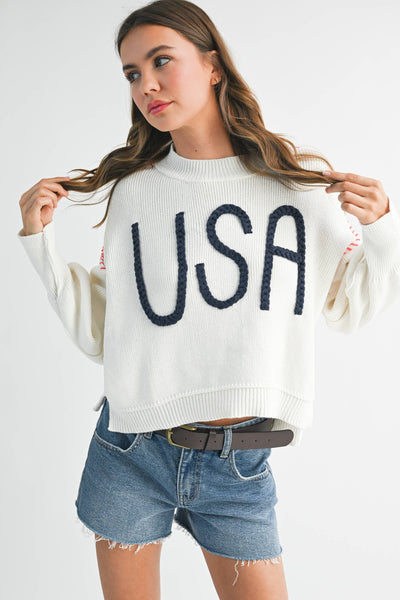USA Sweater White