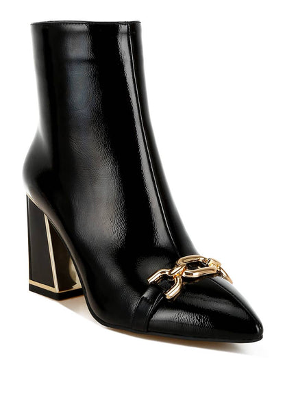 Pollux Metallic Chain Detail Boots: Beige