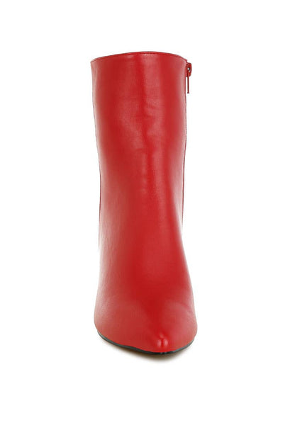 Kaira Metallic Accent Heel High Ankle Boots: Brown