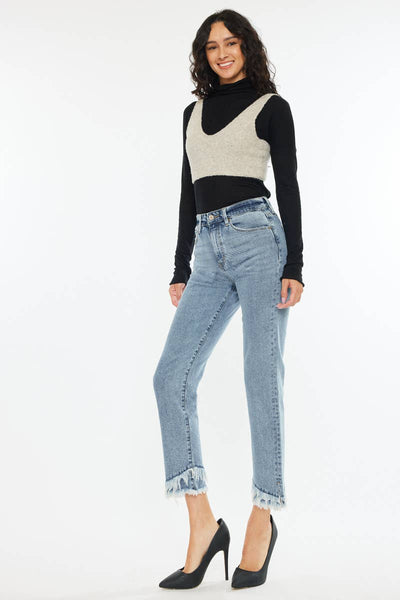 OPEN PACK HIGH RISE STRAIGHT JEANS-KC20017M: MEDIUM / 11/29