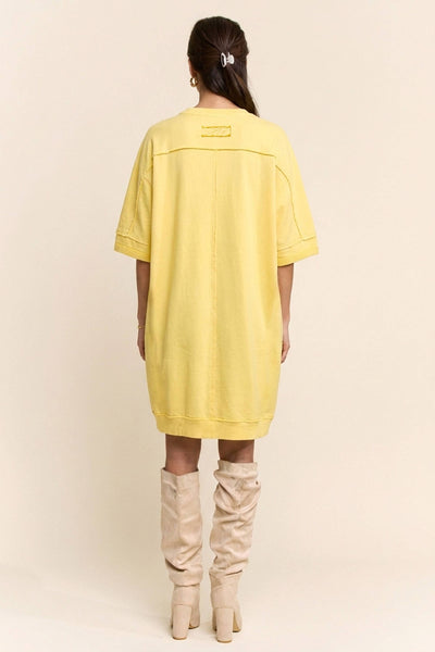GARMENT DYING DRESS: BUTTER MILK / S-M-L(2-2-2)