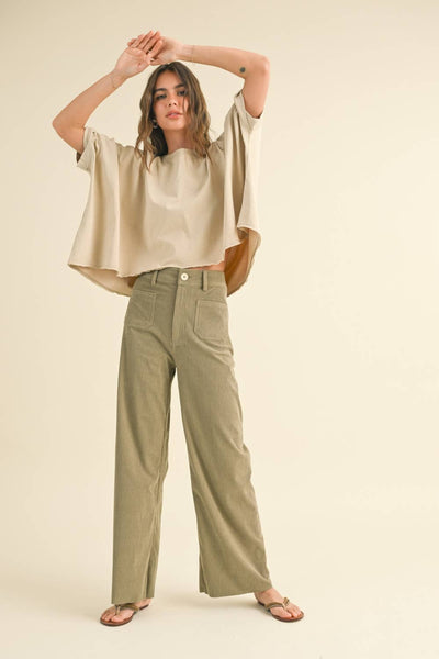 T3736   DYE AND WASH OVERSIZED TOP: Beige / S