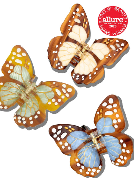 Hand-painted Boho Monarch Claw Hair Clip | Eco-Friendly: Brown
