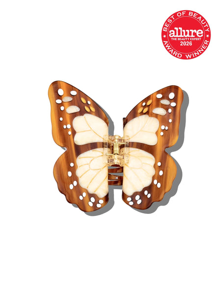Hand-painted Boho Monarch Claw Hair Clip | Eco-Friendly: Brown