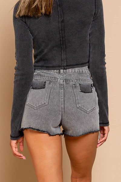 Dark wash denim short-final sale