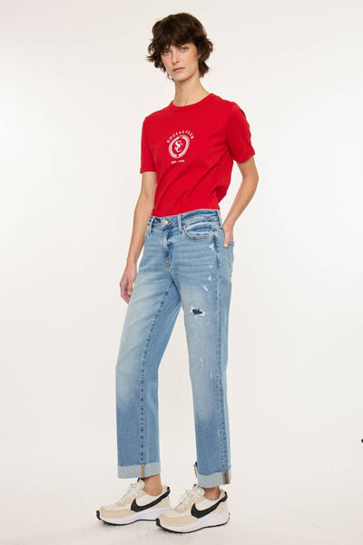MID RISE CROP TRUE STRAIGHT-KC20125M: MEDIUM / 11/29