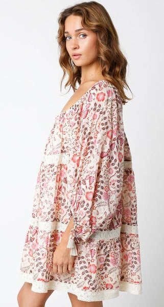 Jasmine Dress: Cream Pink