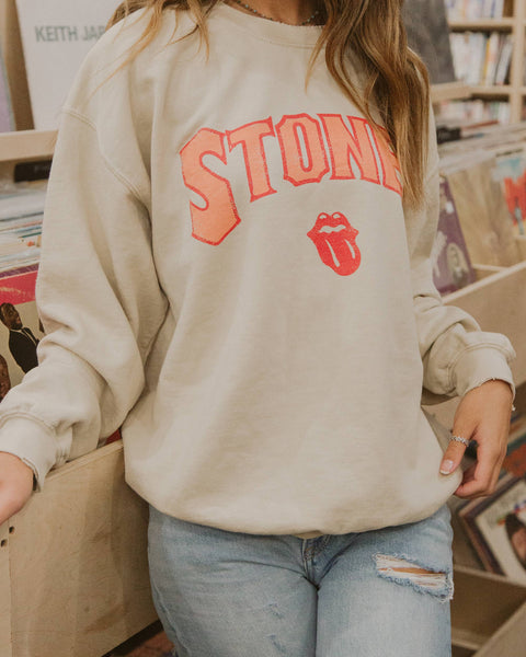 Rolling Stones Arch Sand Thrifted Graphic Sweatshirt