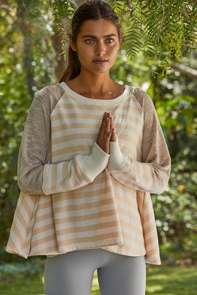 Dallon Contrast Top: Dusty Rose Ivory