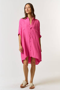 DOMAN SLEEVE COLLARED BUTTON DOWN SHIRT DRESS