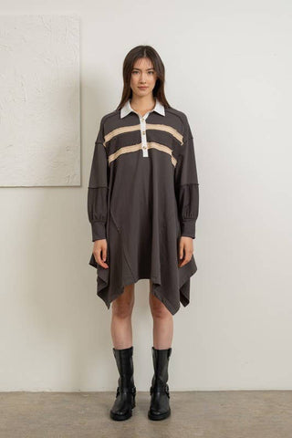 Hem Polo Dress: CHARCOAL