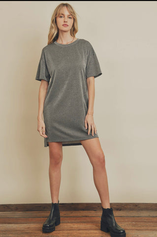 Metallic tee dress