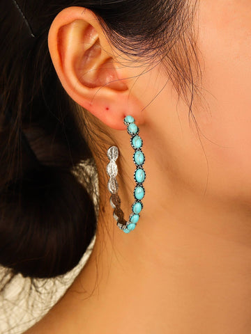 Turquoise hoop earrings