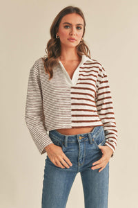 COLOR COMBO STRIPED KNITTED TOP
