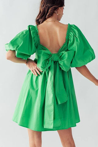 Green puff sleve top