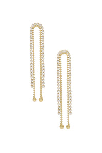 Crystal Rope Epic Dangle 18k Gold Plated Earrings