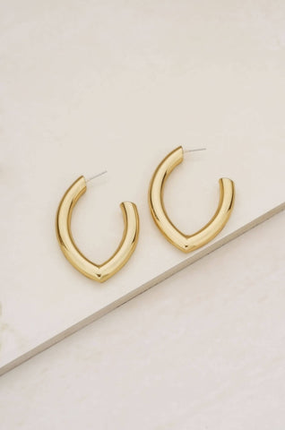 Mara Elongated 18k Gold Plated Hoop Earrings